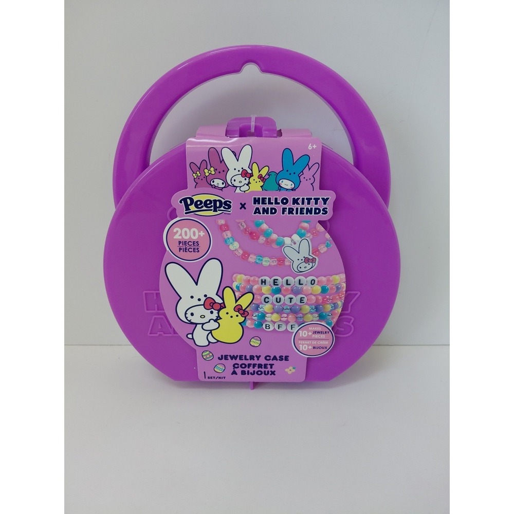 2026 Peeps x Hello Kitty Jewelry Case Craft Kit Easter 200 Bead‎ Accessories